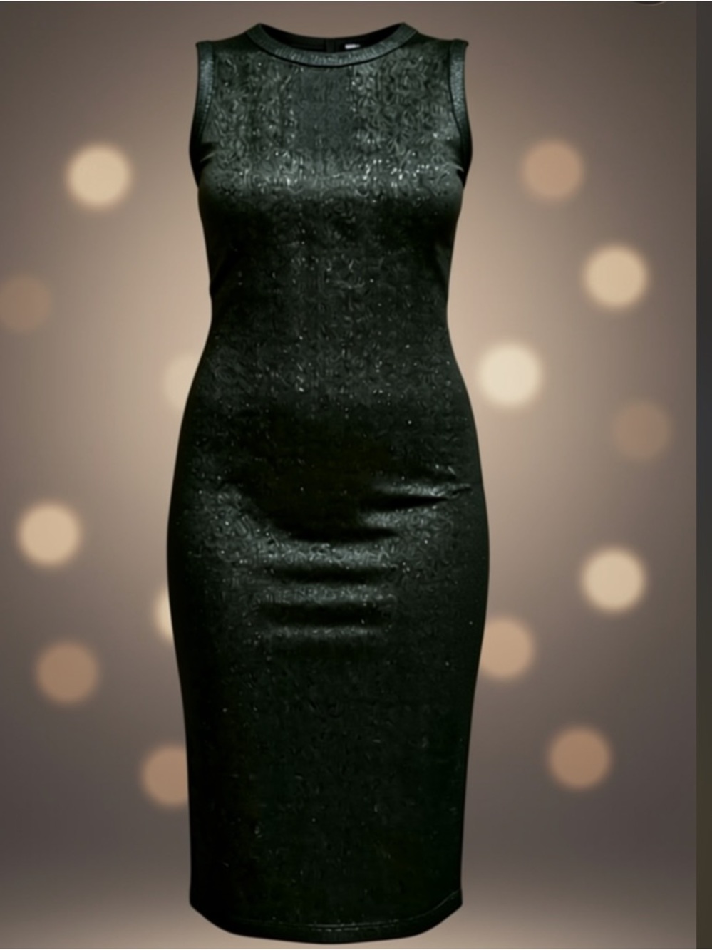 Gun metal metallic shiny bodycon midi dress